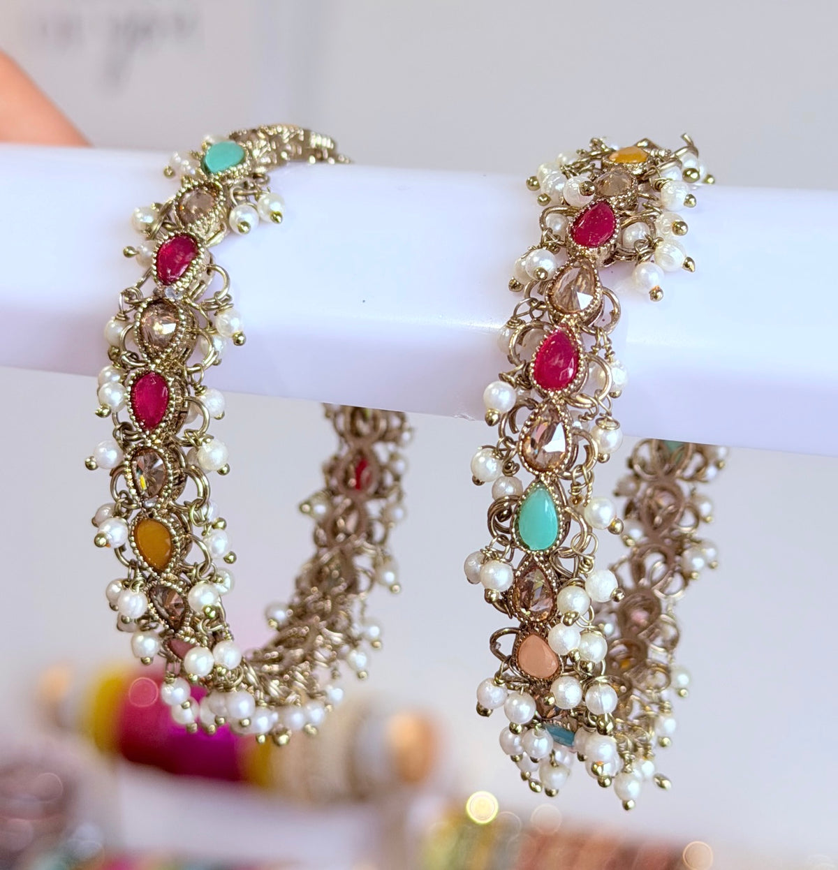 Amira Multi Colored Bangle Set-Set of Two