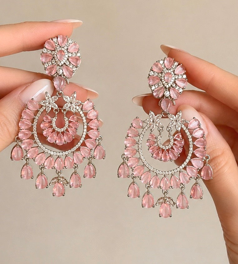 Tina Baby Pink Premium Chandbali