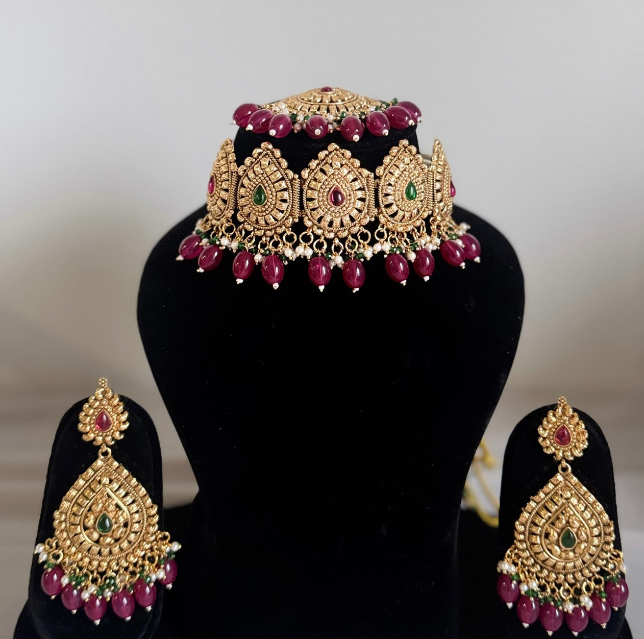 Rani Style Gold Plated Heavy Choker Set