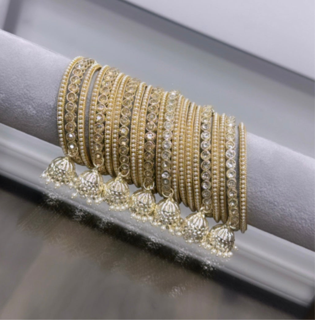 Golden Hanging Bangle Set