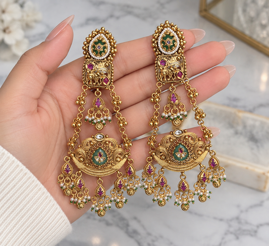 Amina Heritage Style Statement Earrings