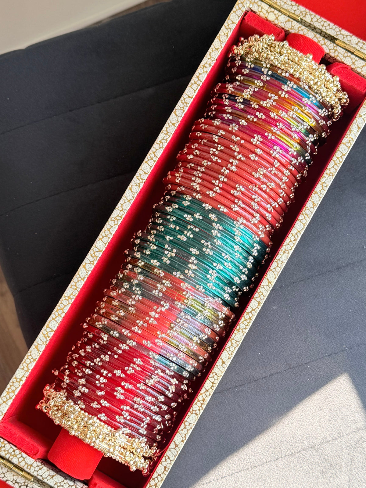Meena Glass Bangle Box with Box Included