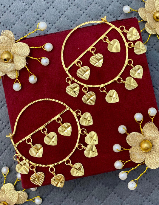 Punjabi Style Chandbali With Hearts