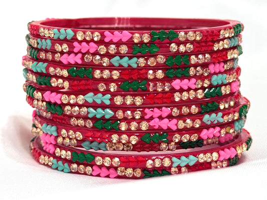 Valentines Day Special Heart Shaped Glass Bangles