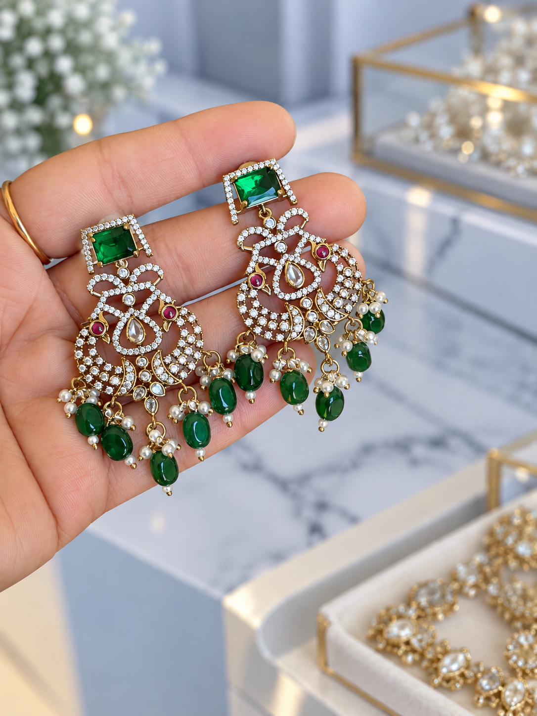 Saanjh Semi Bridal Premium Victorian Style Necklace Set