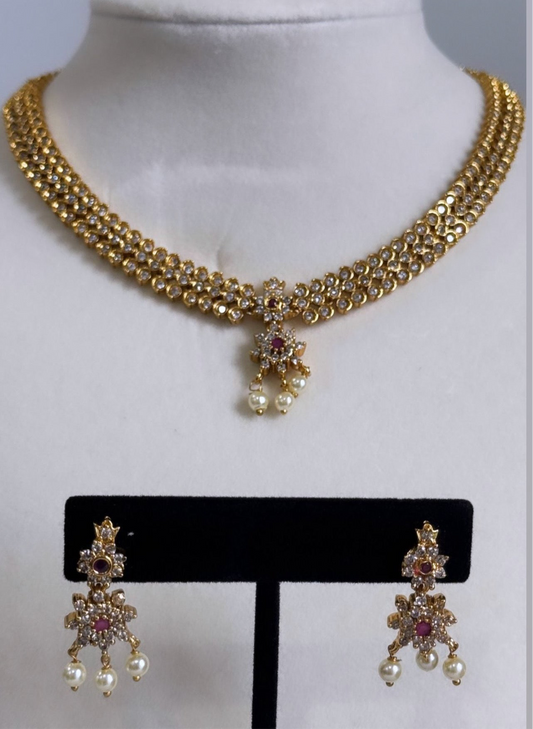 Lightweight Gold Plated Necklace Set