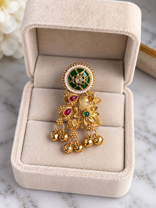 Heritage Ghungroo Style Adjustable Ring