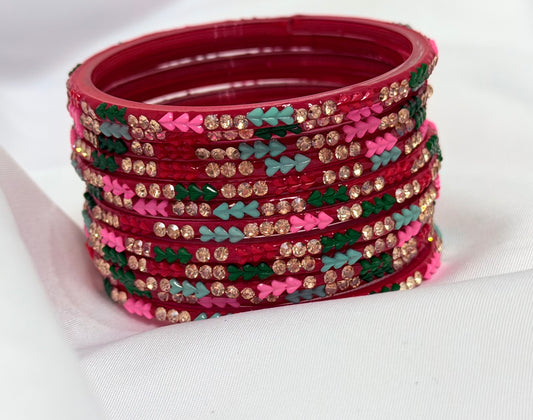 Valentines Day Special Heart Shaped Glass Bangles