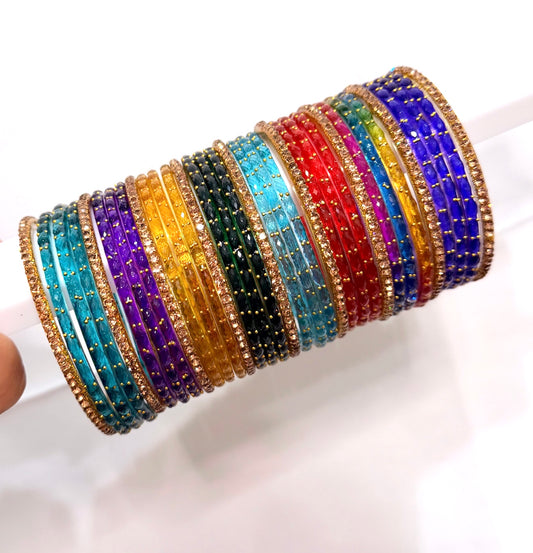 Satrangi Glass Bangle Set