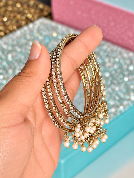 Garima Sparkly Hanging Bangle Set of 4