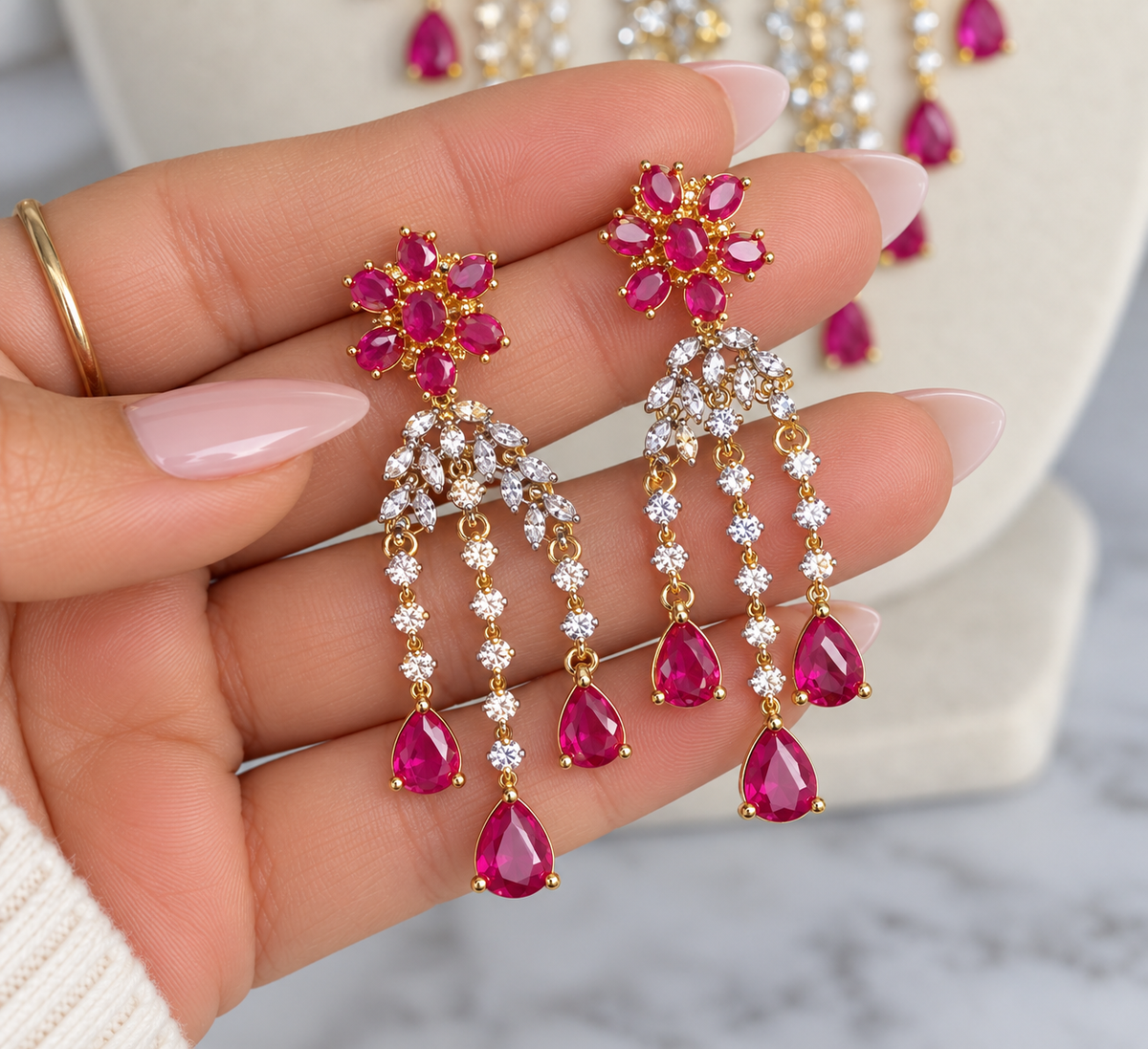 Sneha Premium AD Necklace Set