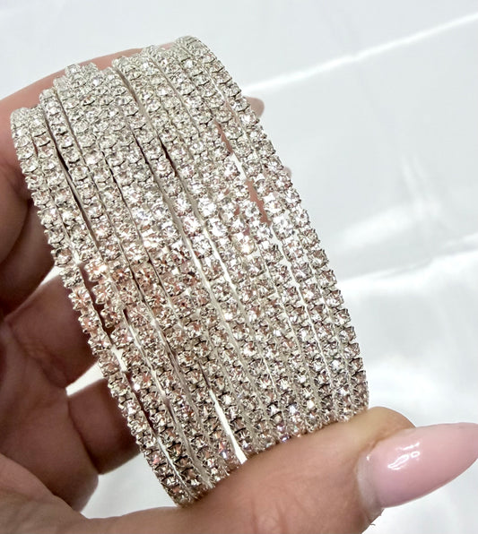 Sparkly Silver Bangles