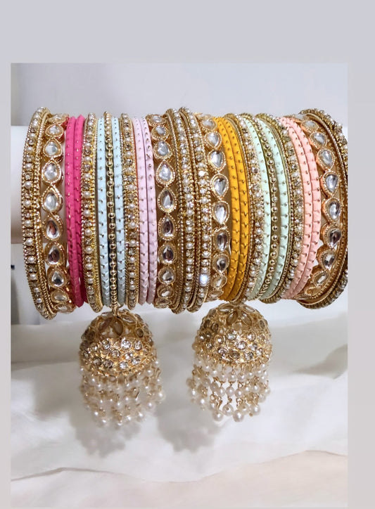 Pastel Dream Bangle Set with Hangings