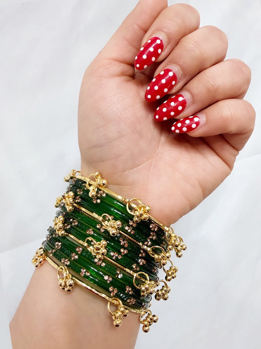 Mahi Ghunghroo Glass Bangle Set