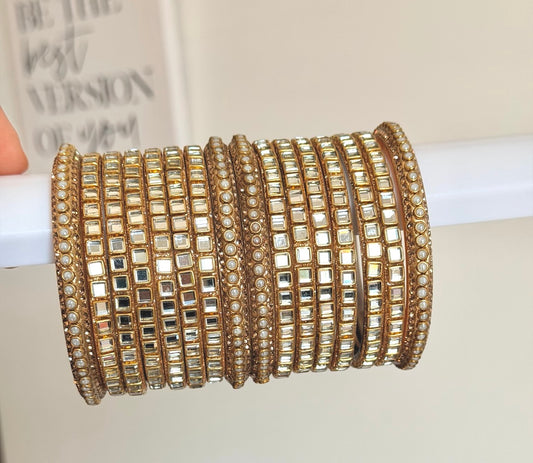 Mandy Mirror Work Bangle Set