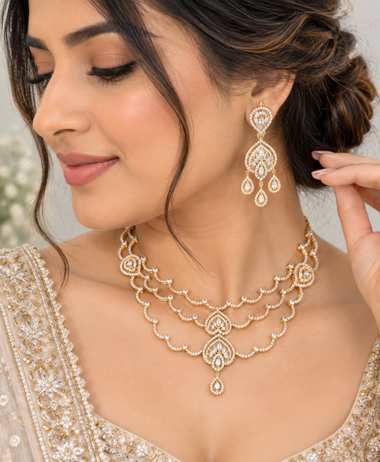 Mahi Sleek Three Layered Necklace Set