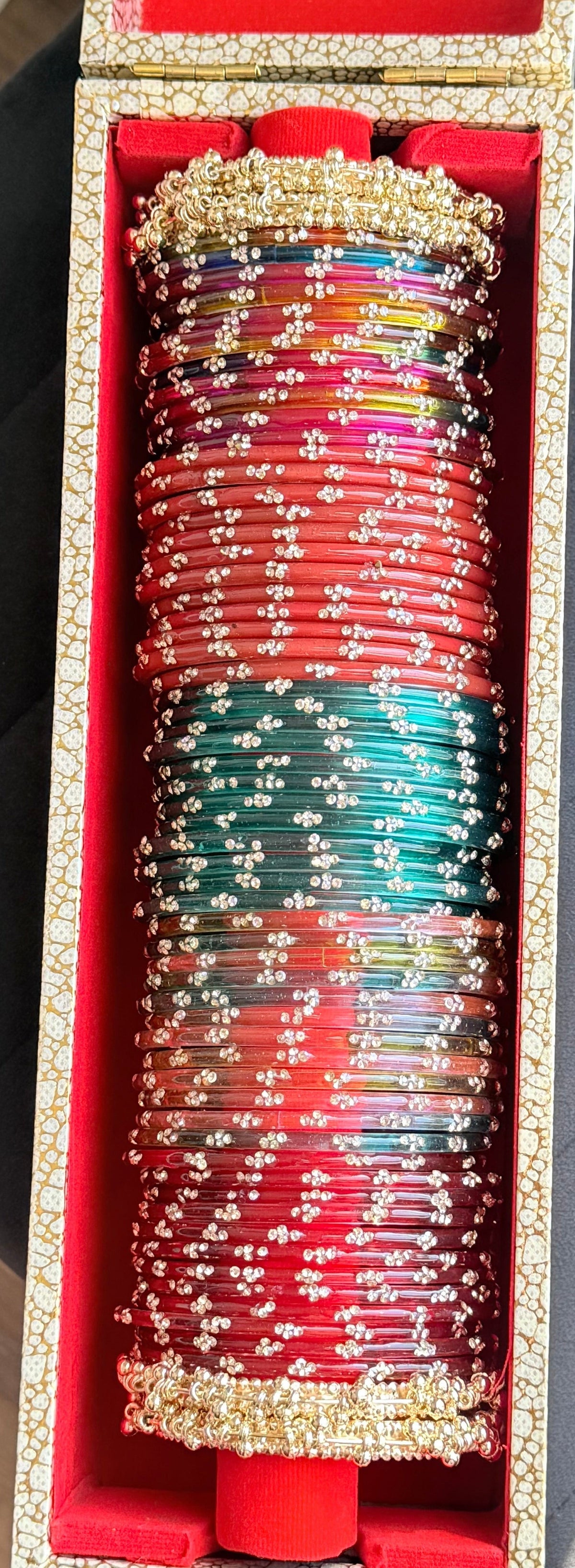 Meena Glass Bangle Box with Box Included