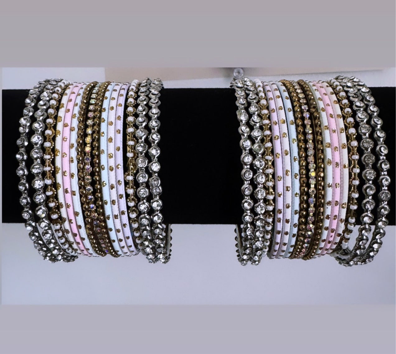 Pink and Blue Bangle Set