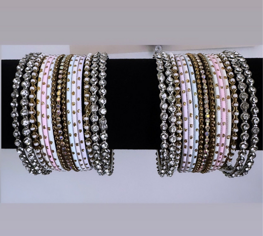 Pink and Blue Bangle Set