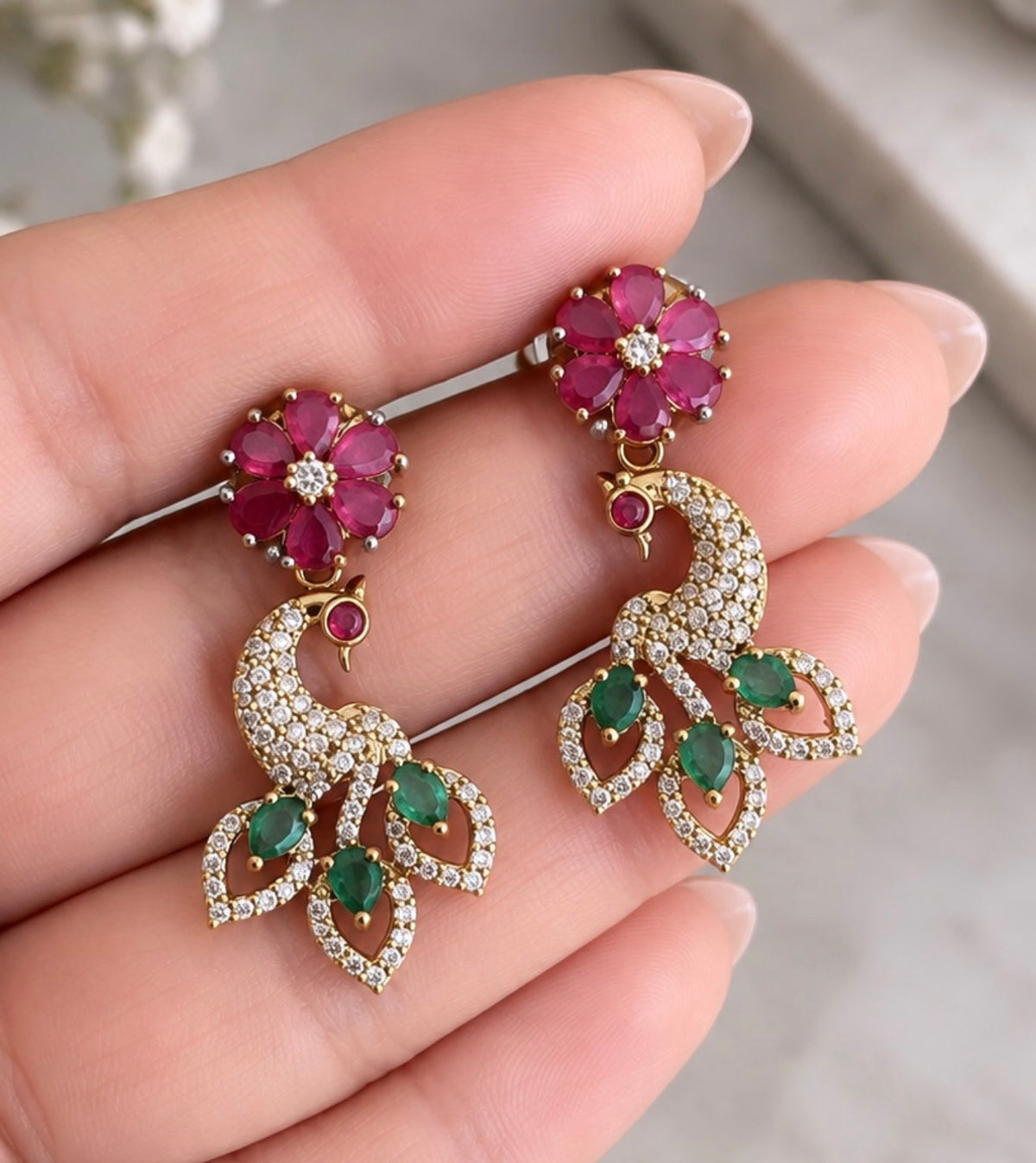 Aarohi Peacock Hasli Style Necklace Set