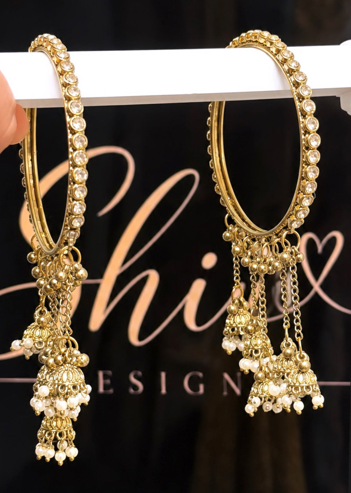 Jasmine AD Hanging Bangle Set of 2