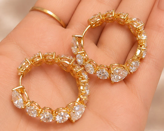 Golden VVS Clarity Premium Style Hoops