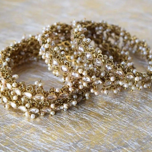 Pearl Kundan Bangle Set