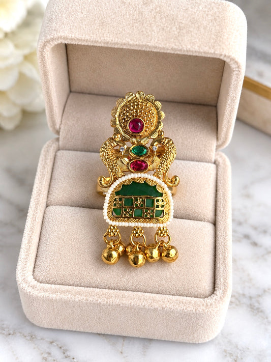 Heritage Ghungroo Style Adjustable Ring