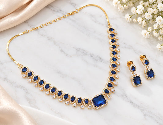 Nora Sleek Style Necklace Set in AD