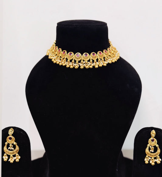 Premium Quality Ruby Necklace Set