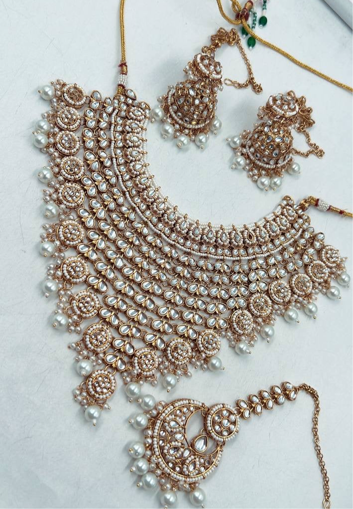 WaterFall Semi Bridal Necklace Set