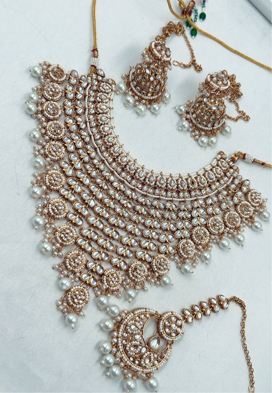 WaterFall Semi Bridal Necklace Set