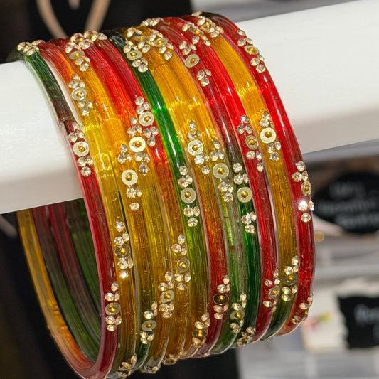 Sophia Glass Bangle Set-Only 2.10 & 2.12
