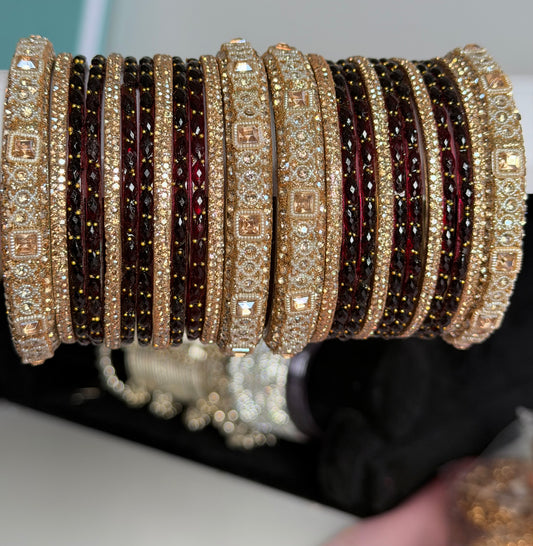 Aishawarya Glass Bangle Set- For Both Hands