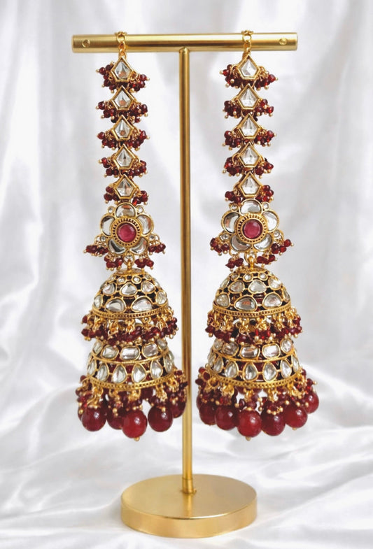 Sahara Style Double Layered Kundan Earrings