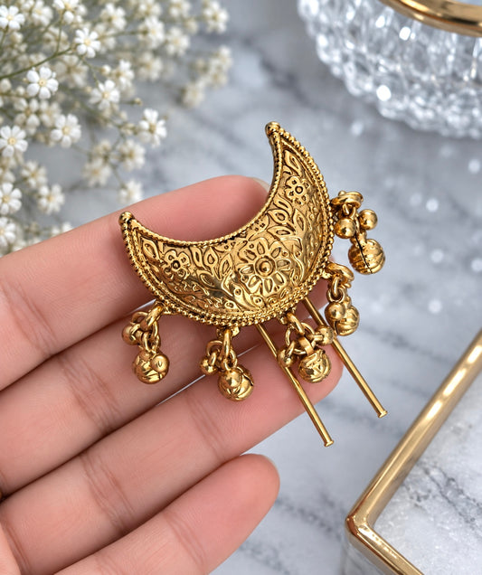 Jadau Hair Clip With Ghungroos-Single Piece Only