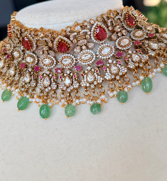 Meher Premium Victorian Style Choker Necklace Set
