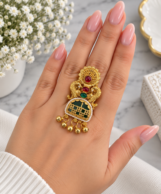 Heritage Ghungroo Style Adjustable Ring