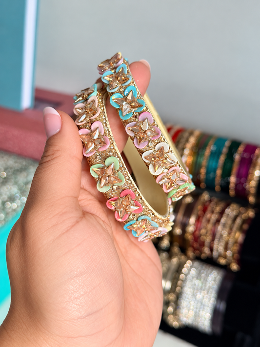 Sonia Pastel Colored Bangles-Set of Two