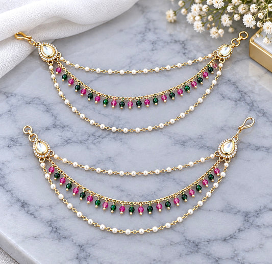 Ruby Green Sahara Ear Chains