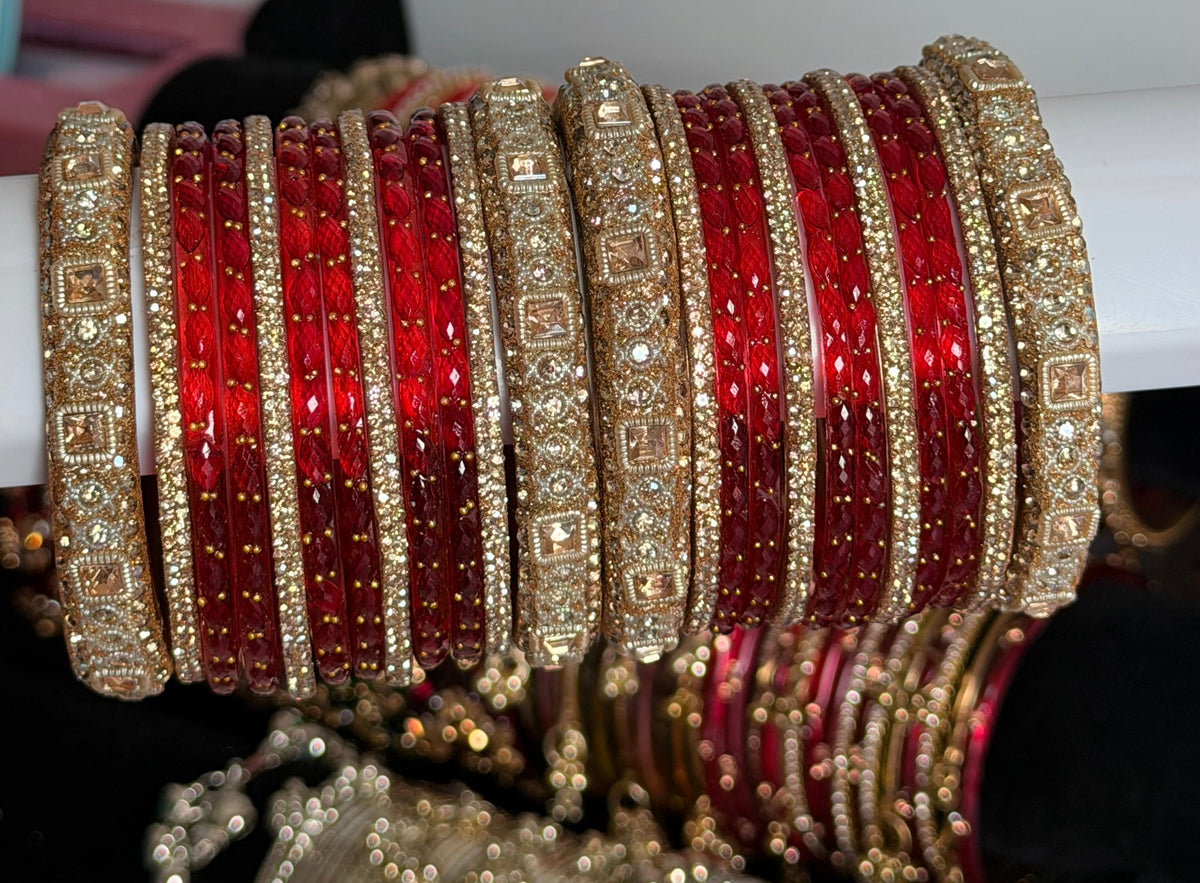 Aishawarya Glass Bangle Set- For Both Hands