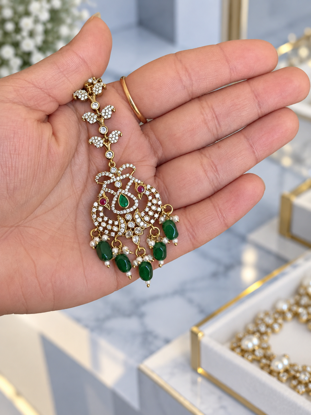 Saanjh Semi Bridal Premium Victorian Style Necklace Set