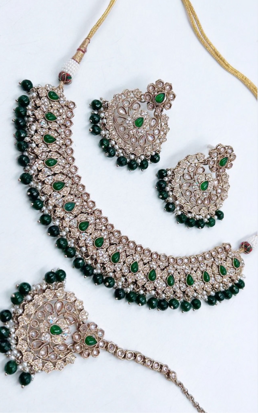 Dark Green Necklace Set