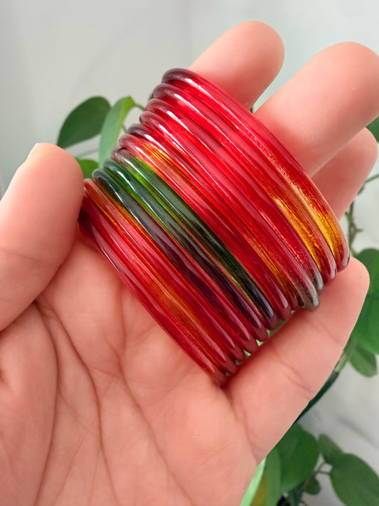 Sophia Glossy Glass Bangle Set