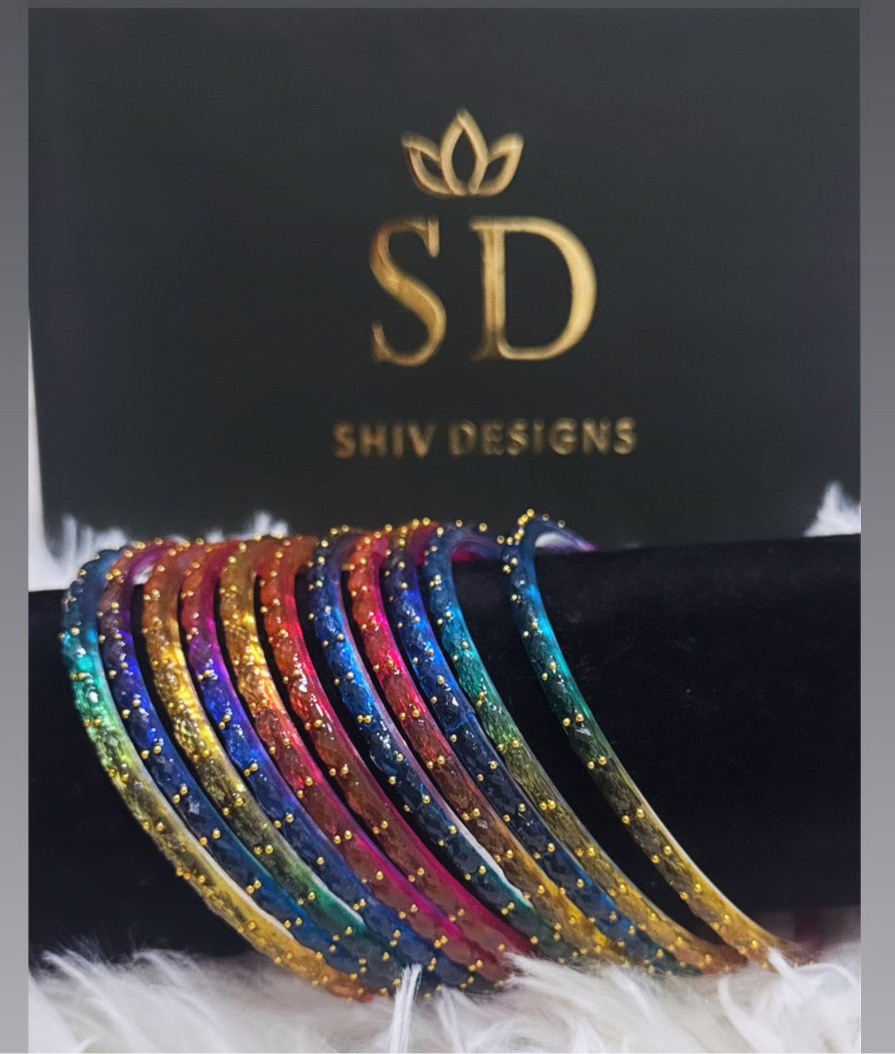 Multi Colored Glass Bangle Set