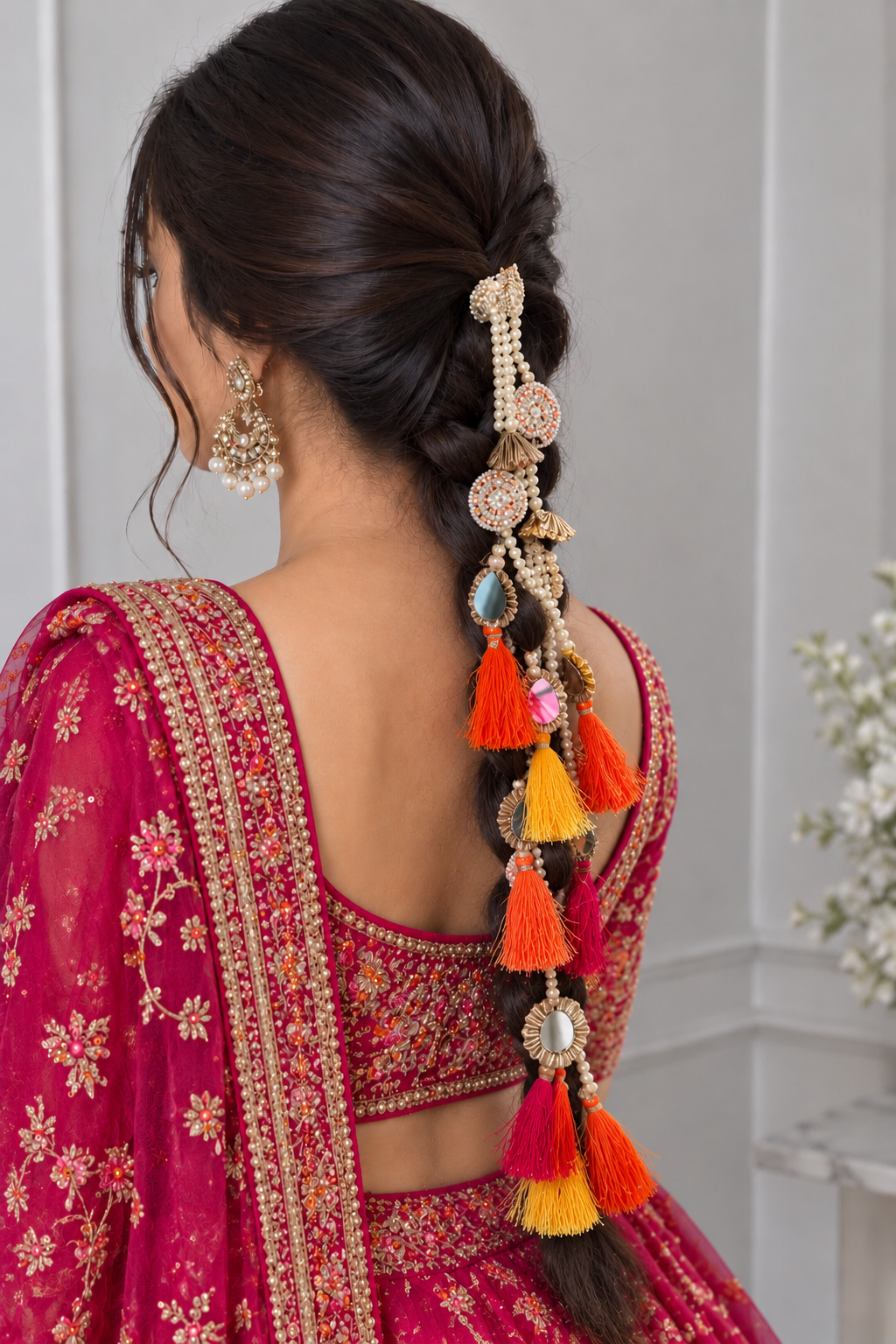 Sonam Multi Color Parandi with Colorful Tassels