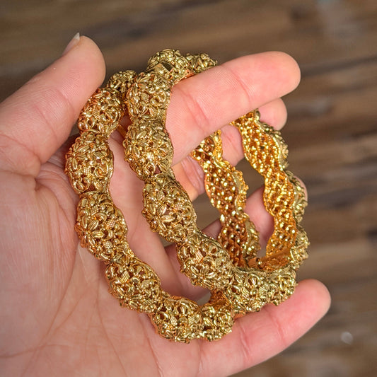 Sneha Gold Plated Premium Openable Bangle Set