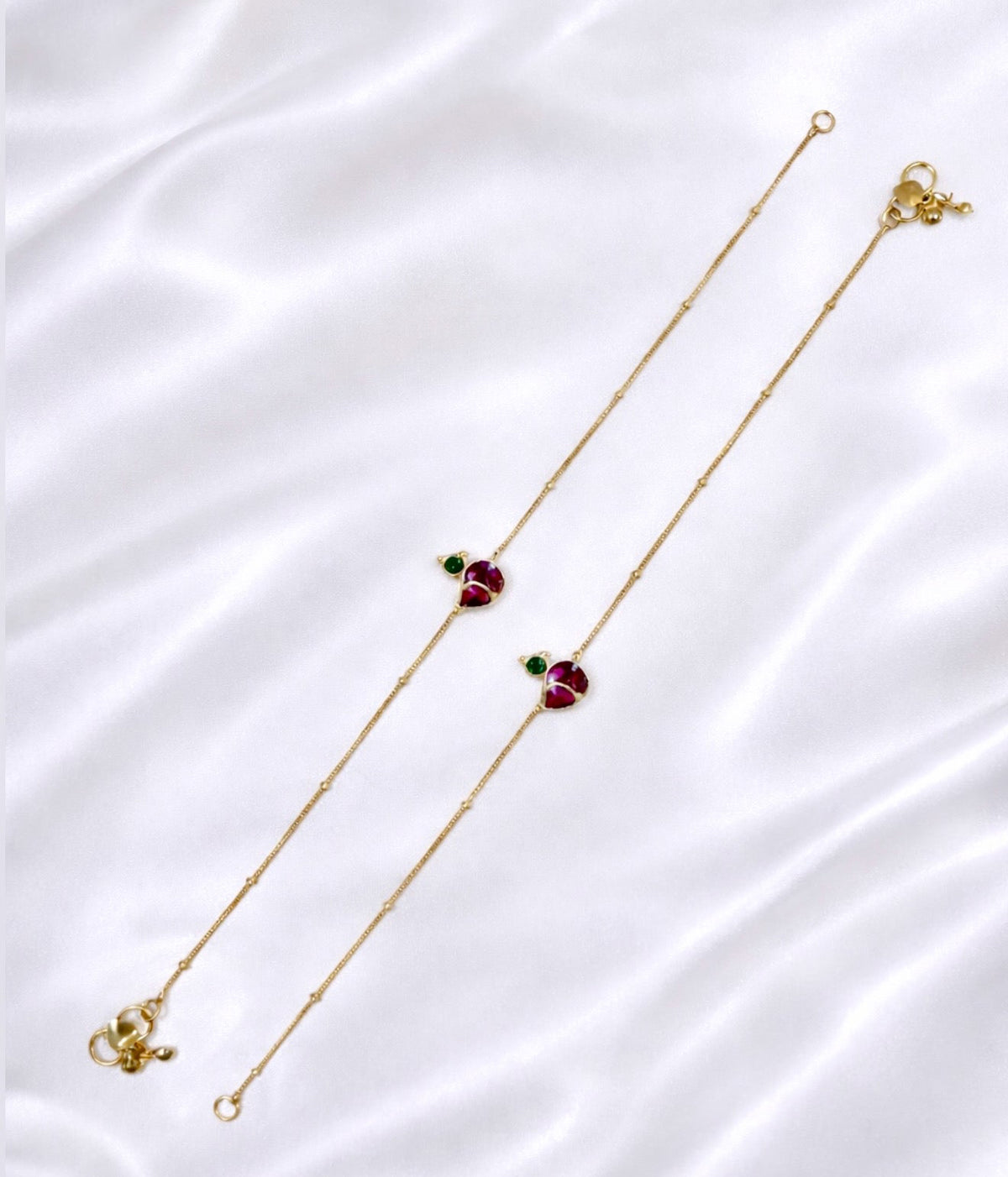 Pachi Kundan Anklets