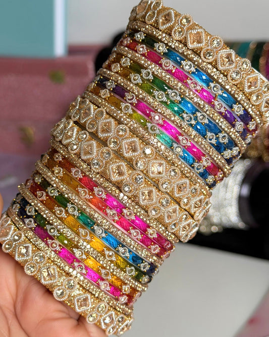 Aishawarya Glass Bangle Set- For Both Hands