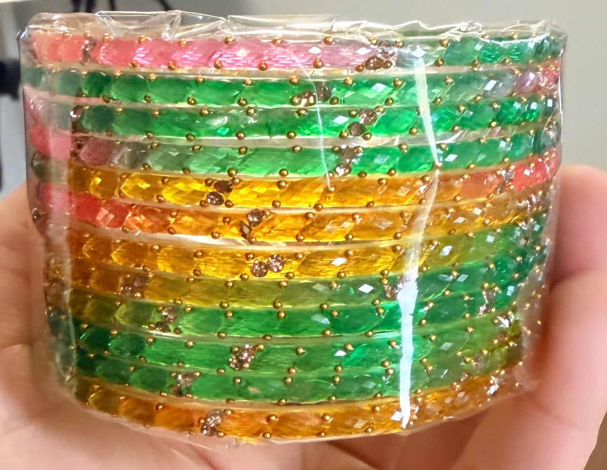 Pastel Colored Glass Bangle Set